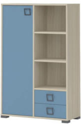 Kinderzimmer - Kommode Benjamin 26, Farbe: Esche / Blau - Abmessungen: 134 x 86 x 37 cm (H x B x T)