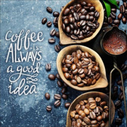 Keilrahmenbild Coffee Is Always.. Multicolor