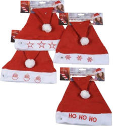 Rot/Weiß Weihnachtsmütze & Licht 78425