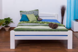 Jugendbett Easy Premium Line K4, 160 x 200 cm Buche Vollholz massiv weiß lackiert