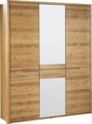 Schrank Kyme Wildeiche natur 49, teilmassiv - 209 x 156 x 63 cm (H x B x T)