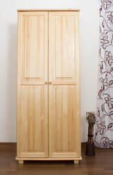 Kleiderschrank Massivholz natur 008 - Abmessung 190 x 80 x 60 cm (H x B x T)