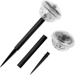 easymaxx Solar-Gartenleuchte 04298 Discokugel 2er Set LED RGB Schwarz