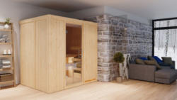 Sauna Giorgia 07, 68 mm Wandstärke - 196 x 151 x 198 cm (B x T x H) - Ausführung:inkl. Bio-Ofen mit externer Steuerung