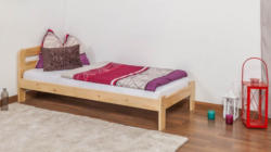 Einzelbett Kiefer Vollholz massiv natur A5, inkl. Lattenrost - Abmessung 90 x 200 cm
