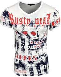 Rusty Neal T-Shirt mit Totenkopf-Frontdruck