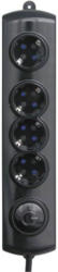 GAO EMP304K-PC Steckdosenleiste mit Schalter 4fach Schwarz