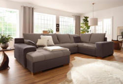 Home affaire Wohnlandschaft »Manitoba«, wahlweise mit Bettfunktion und Bettkasten, Materialien-Mix
