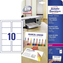 Avery-Zweckform Bedruckbare Visitenkarten, glatte Kanten C32026-25 85