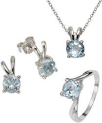 Zeeme Set Anhänger, Kette, Ohrstecker + Ring »925/- Sterling Silber rhodiniert«