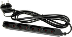 4fach Eurosteckdosenleiste 1,5 m schwarz 1,5 m Kabel
