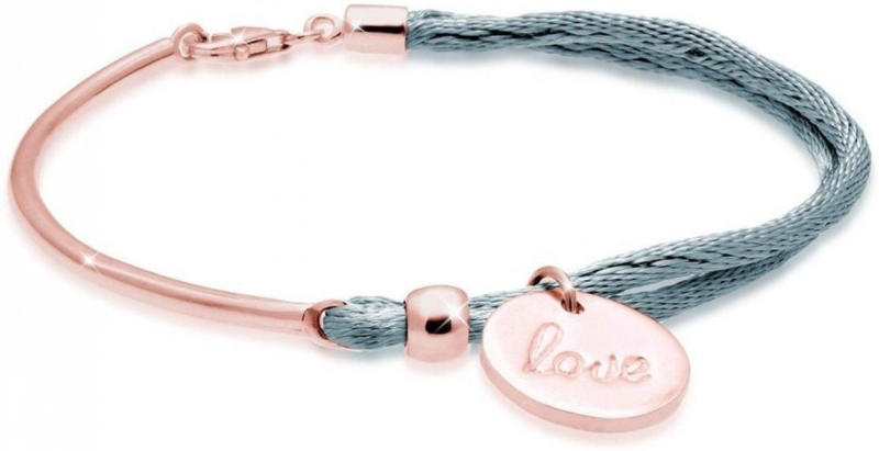 Elli Armband »Schriftzug Satinband 925 Sterling Silber«