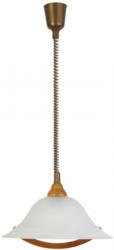 Brilliant Leuchten Torbole Pendelleuchte 36cm Rollizug buche/messing/weiß