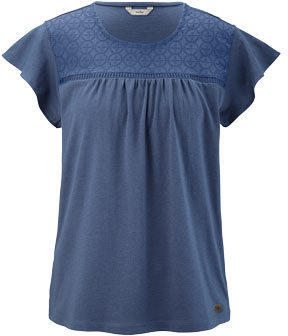 Jerseyshirt mit Lochstickerei