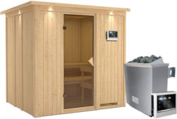 Sauna Martina 04, 68 mm Wandstärke - 210 x 184 x 202 cm (B x T x H) - Ausführung:inkl. Ofen mit externer Steuerung