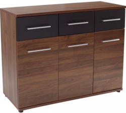 Kommode Dandy Nussbaumfarben, Schwarz