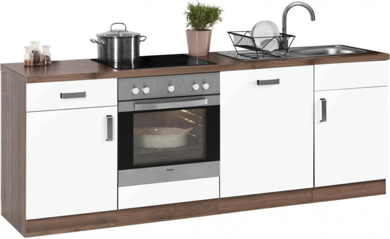 Wiho Küchen Küchenzeile mit E-Geräten »Tacoma«, Breite 220 cm