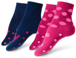 2 Paar Hausschuhsocken, dunkelblau-pink und pink-rosa