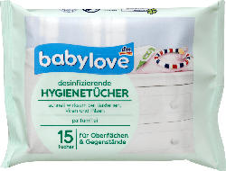 babylove Hygienetücher desinfizierend parfümfrei 15 Tücher