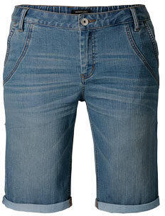 Jeansshorts mit Kontrastnaht