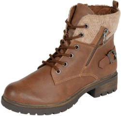 Schnürstiefel in Leder-Optik