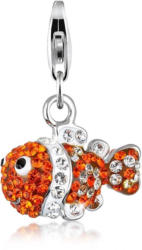 Nenalina Charm-Einhänger »Fisch Meer Bunt Swarovski® Kristalle 925 Silber«