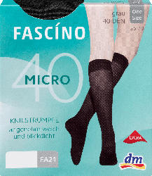 FASCÍNO Kniestrümpfe aus Microfaser 40 DEN, grau, one size