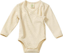 ALANA Baby-Wickelbody, Gr. 62/68, in Bio-Wolle und Seide, natur, für Mädchen und Jungen