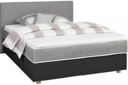 Boxspringbett 180/200 Cm In Schwarz, Hellgrau