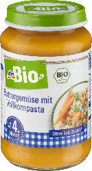 dmBio Babymenü Buttergemüse mit Vollkornpasta, nach dem 4. Monat