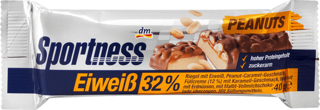 Sportness Eiweiss Riegel 32 Peanut Caramel Geschmack Mit Vollmichschokolade Uberzogen Nur 0 95 Dm Drogerie Markt Angebot Barcoo