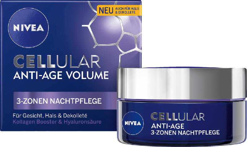 NIVEA CELLular Anti-Age Volume 3-Zonen Aufbau Nachtcreme