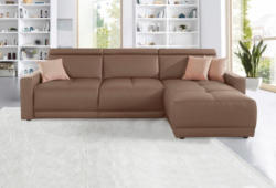 DOMO Collection Polsterecke mit Recamiere, Federkern wahlweise mit Kopfteilverstellungen