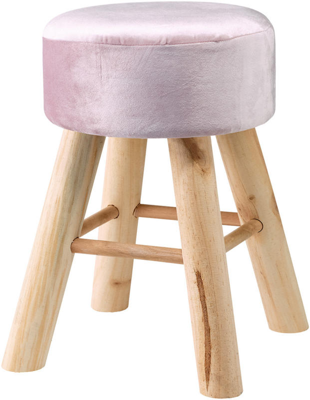 Hocker mit Samtbezug