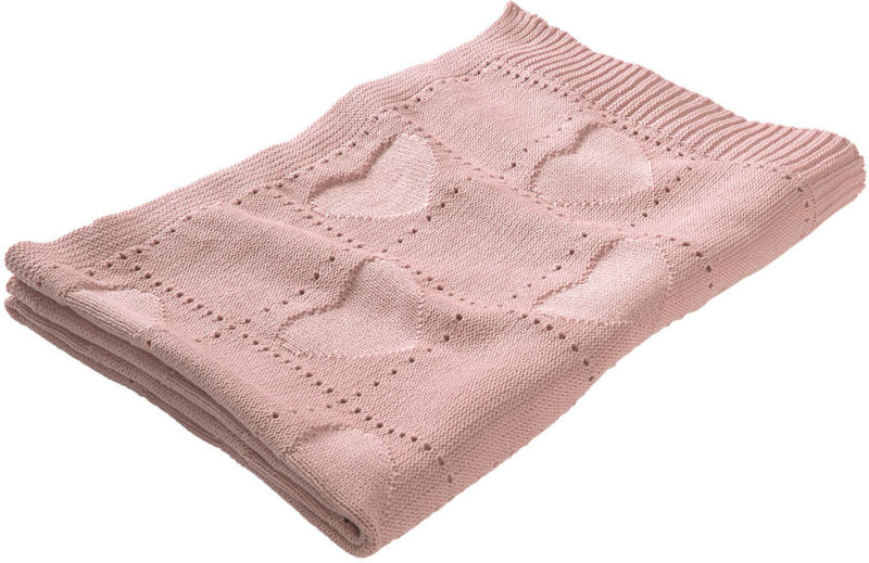 Baby Strickdecke mit Herzen