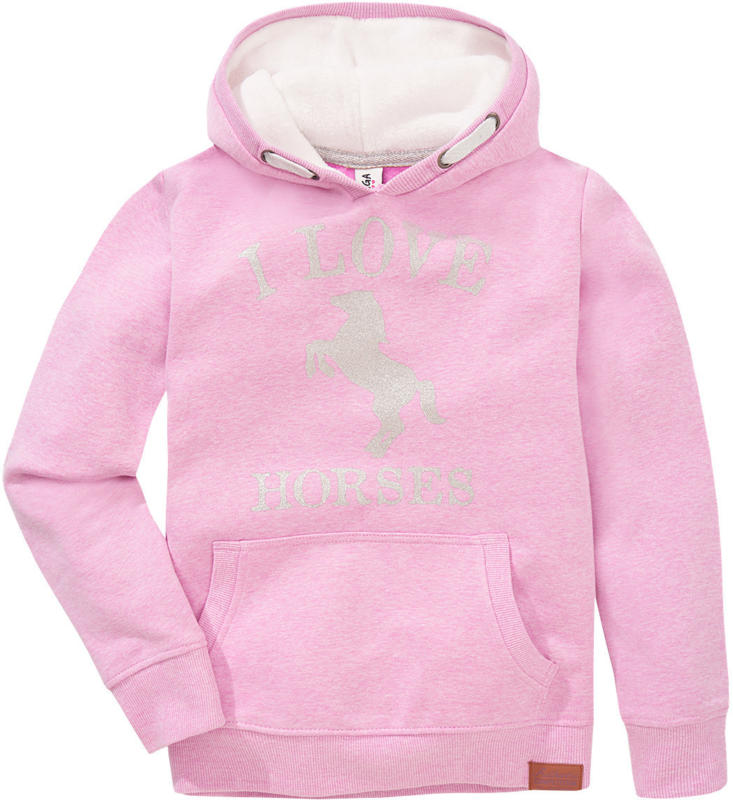 Mädchen Kapuzensweat mit Glitzer-Print