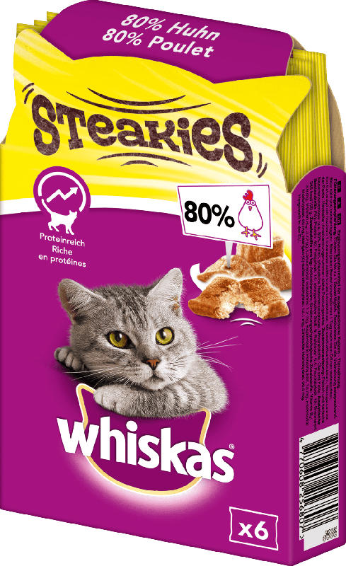 Whiskas Snack für Katzen, Steakies mit Huhn