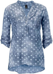 Druckbluse mit Pailletten-Besatz