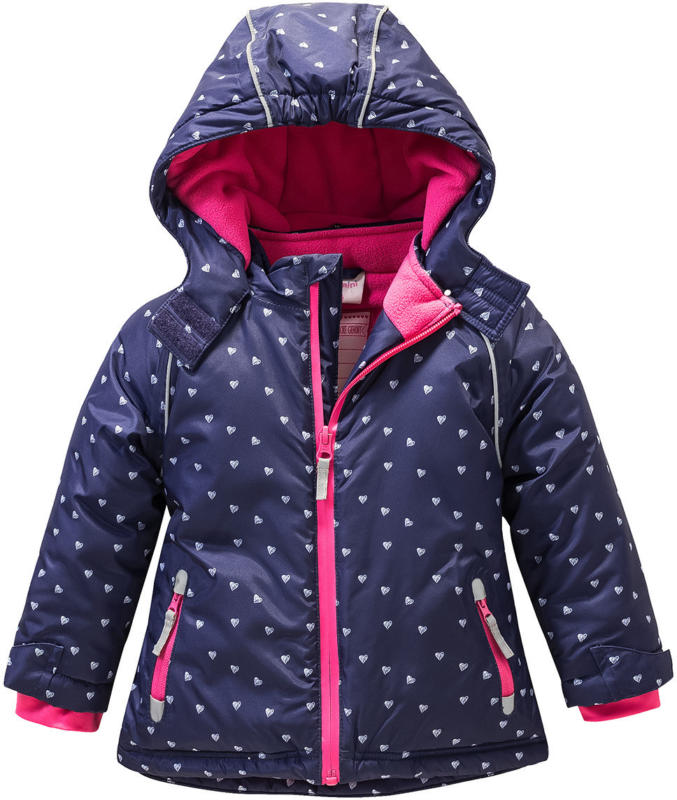 Baby Schneejacke mit Herzchen allover