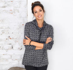 Damen-Sweatshirt mit faszinierendem Struktur-Muster
