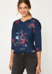 COMMA 3/4-Arm Shirt im dekorativen Materialmix