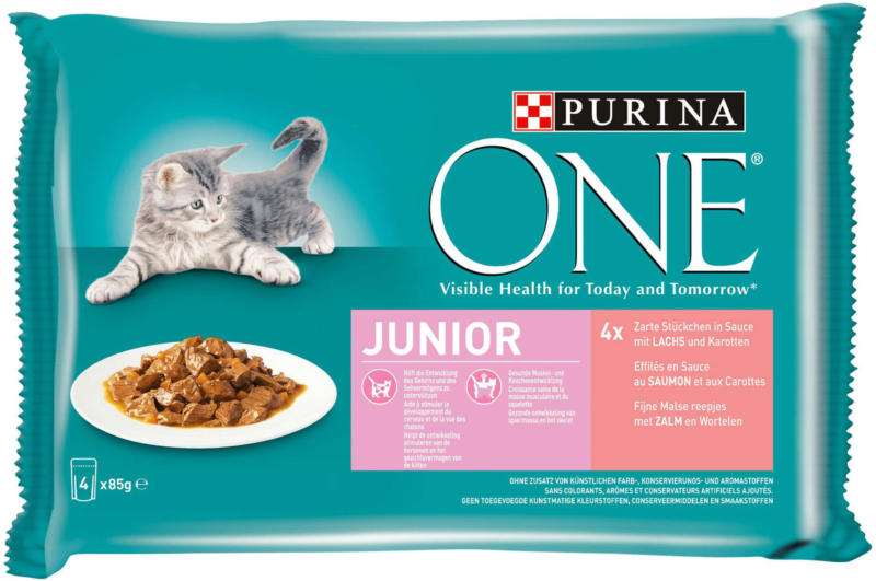 Purina ONE Junior Saumon 4x85g