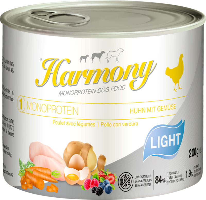 Harmony Dog Monoprotein Light Huhn & Gemüse 200g