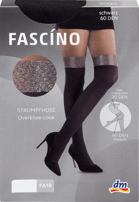 FASCÍNO Strumpfhose Overknee schwarz Gr. 38/40