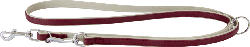Das Lederband Hundeführleine Amsterdam, Merlot / Grey, Breite 18 mm / Länge 200 cm