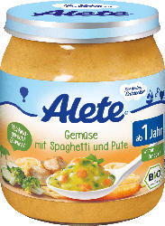 Alete Kindermenü Gemüse mit Spaghetti mit Pute ab 1 Jahr