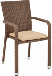 Stapelsessel In Metall, Kunststoff, Textil Braun, Taupe