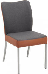Stuhl In Metall, Textil, Leder Dunkelgrau, Kupferfarben