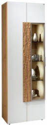 Vitrine In Furniert, Massiv, Mehrschichtige Massivholzplatte (Tischlerplatte) Altholz, Eiche Weiß, Eichefarben
