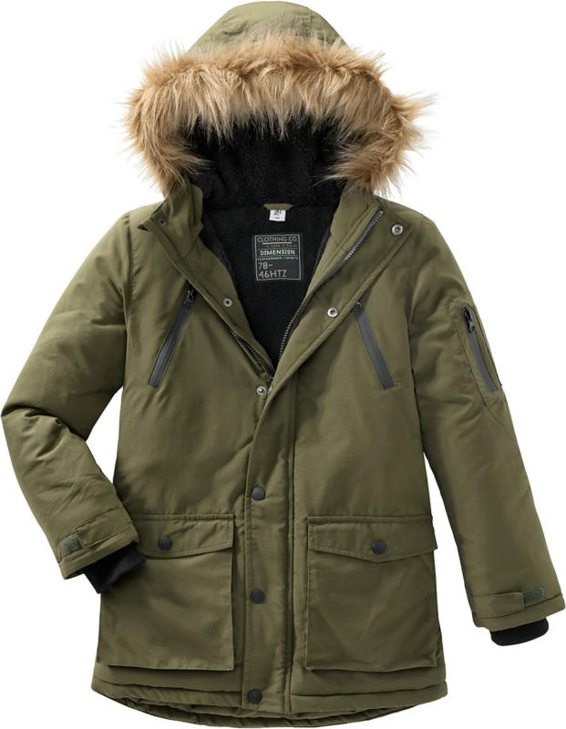 Jungen Allwetter-Parka mit Fellimitat